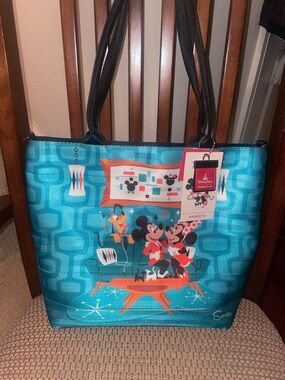 Harveys ScooterTeal Retro Mickey & Minnie Tote